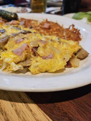 Combo omelet with a side of beans