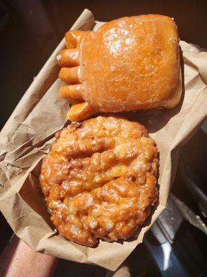 Apple fritter and Apple filled Bear Claw. 3.00 each