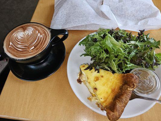 Quiche and mocha.