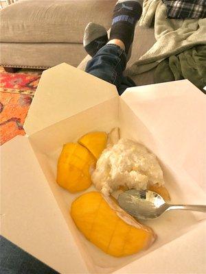 Mango with coconut sticky rice. If you get nothing else, get this!