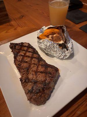 Strip steak and sweet potato