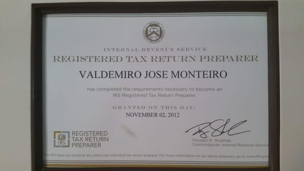 PASSED THE RTRP EXAM by IRS to better serve you!