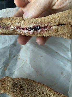 Very Nice of them to butter and jelly my wheat toast LOL