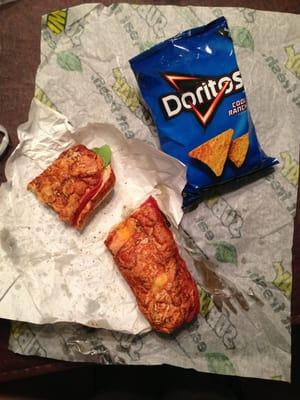 Italian BMT & Cool Ranch Doritos!  The Ultimate Subway meal!