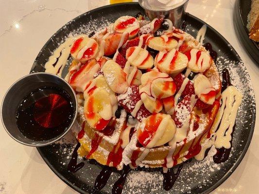 Red, white and blue Belgium waffles