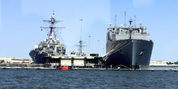 Ships in dock at the Naval base