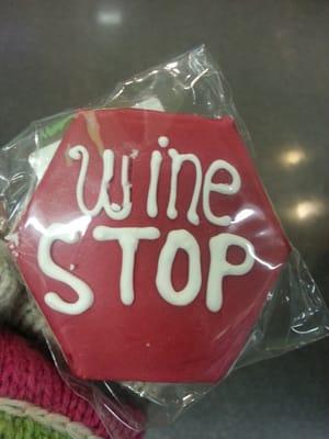 Fanciful cookies with store logo- another cute gift for the local consumers!