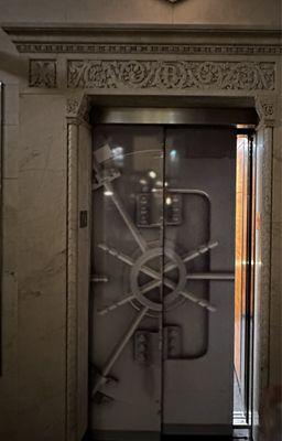 Vault decal on elevator doors