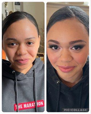 Make up before and after