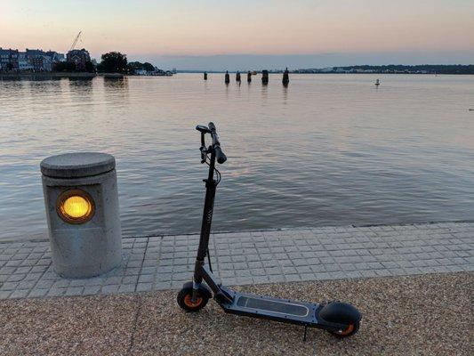 My scooter after a beautiful ride on the Mount Vernon trail in northern Virginia.