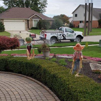 Curb Area = Zone #3 of 8 total is getting winterized through an air compressor after water shutdown.  Saturday 10/21/2023