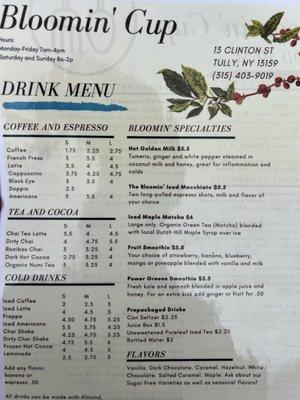 Drink Menu