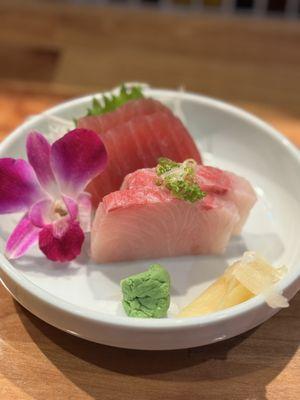 Tuna and Yellowtail sashimi