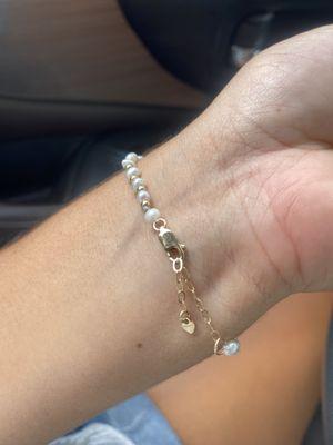 restrung my pearl bracelet!