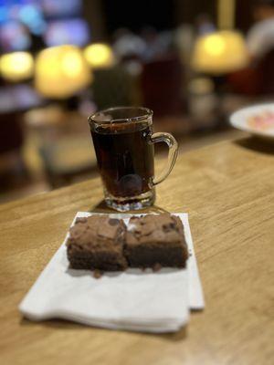 Brownies and tea