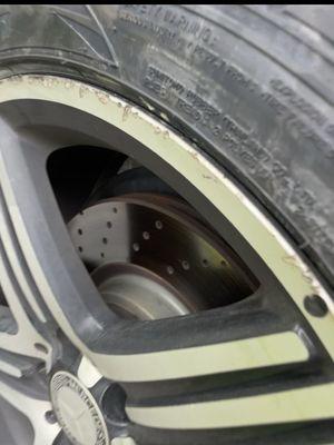 Close up of what they did to my rim and refuse to even take my calls