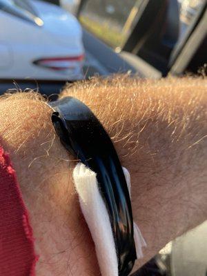 Electrical tape my husband, who is on the blood thinner Plavix, used to to tape his own gauze on to the iv site because they did not tape