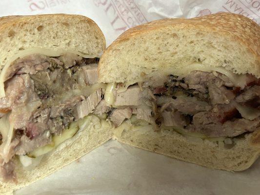 Porchetta or Porketta sandwich-depends on where you are from in Italy