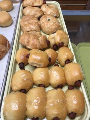 Variety of kolaches - croissant, jalapeño, cheese. Just as soft as their donuts