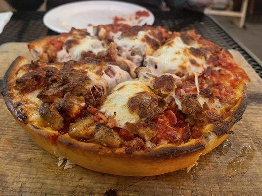 Deep dish pizza