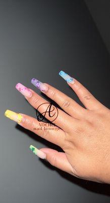 Ombré full set with flower design