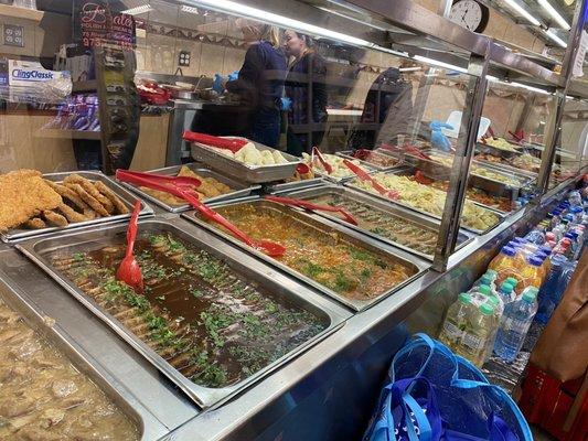 Hot food bar, lunch.