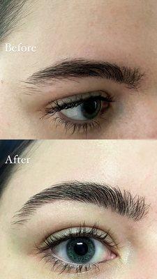 Before and after eyebrow threading! Thank you as always Jina!!!!