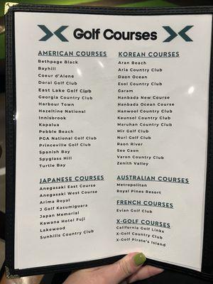 Course selections