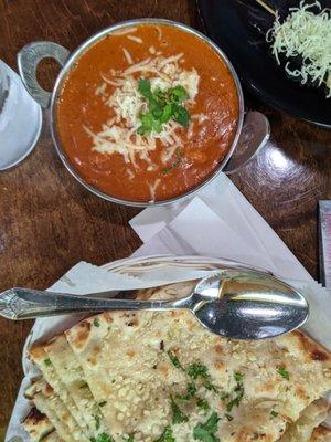 Cheese Butter Masala and Garlic Naan