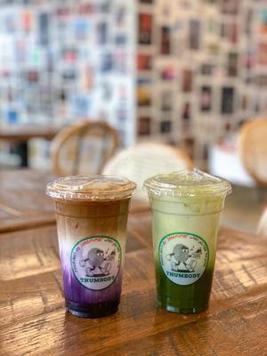 Ube with espresso and matcha