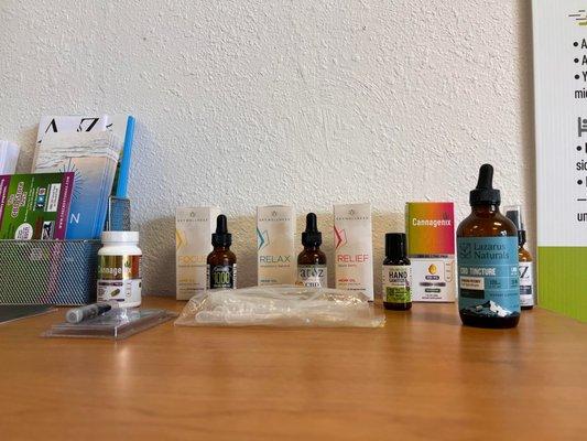 Samples!! If you are unsure of an oil used for relaxing or relief, we will let you sample it in the store and see if it works for you!