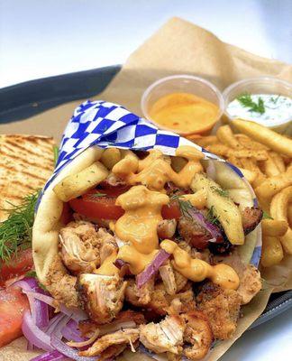 Grilled chicken breast Gyro