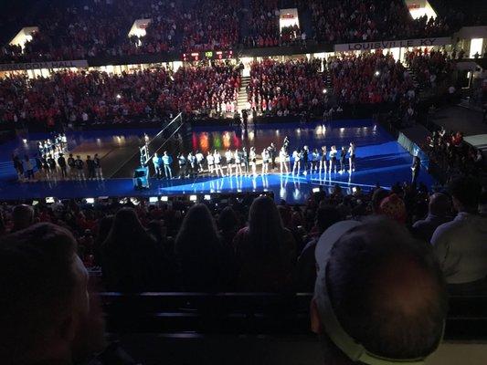 Lady Cards introduction at NCAA Volleyball Regional