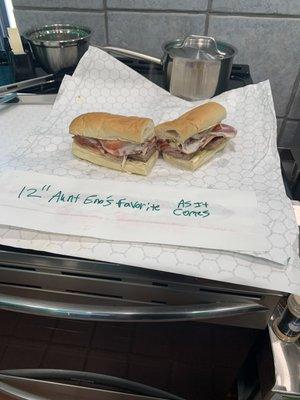 Aunt Eno's favorite sub