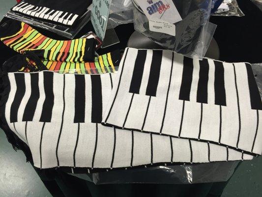 Pellegrino Music also carries much music related  merchandise.  This is a keyboard scarf.