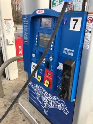 Gas pumps. Exxon fuel