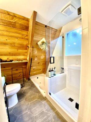 Beautiful frameless shower door