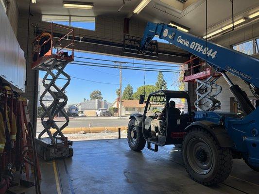 our customer sent this of them installing a garage door