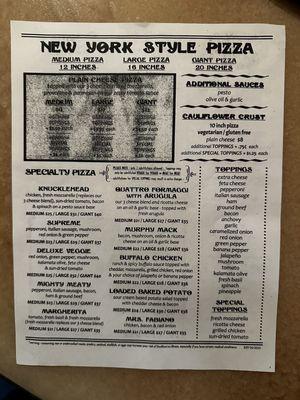 Menu front