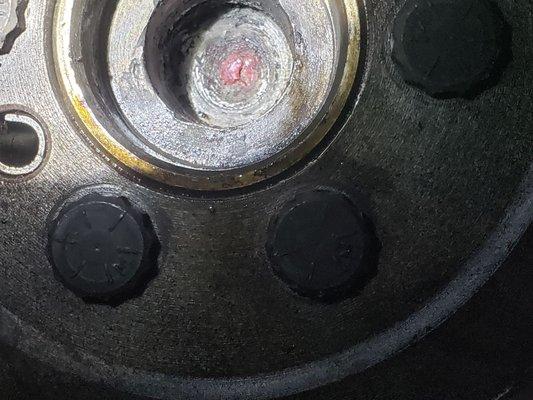 The bearing hole had metal from the bearing spinning in the hole. Was able to repair this and a new bearing wS installed.