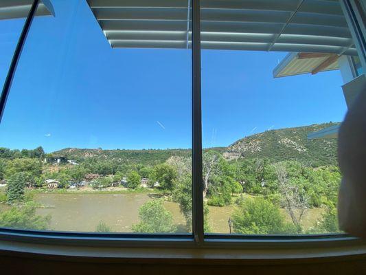 Reading area with a view of the Animas River