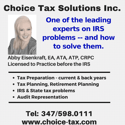 Year round help with preparation & tax problems.