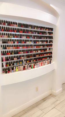 Great variety of nail colors to choose from