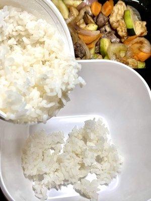 Hong Kong style chicken & steak with white rice - takeout