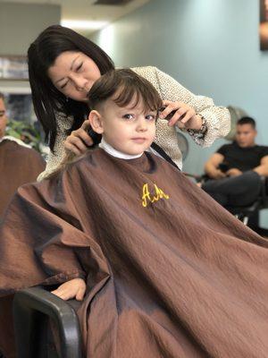 Took my grandsons in for haircuts. The ladies did a great job! Look how calm he looks.