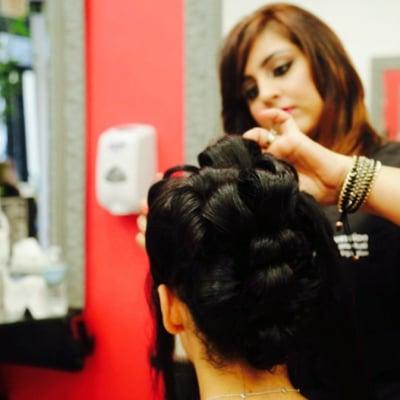 Professional hair styling for events and special occasions.