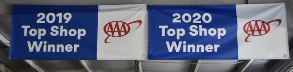 2019 & 2020 AAA Top Shop Winner Banners