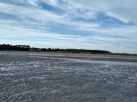 Low tide perhaps, but it can get to high tide in an hour and a half.