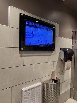 They have a TV in the restroom!