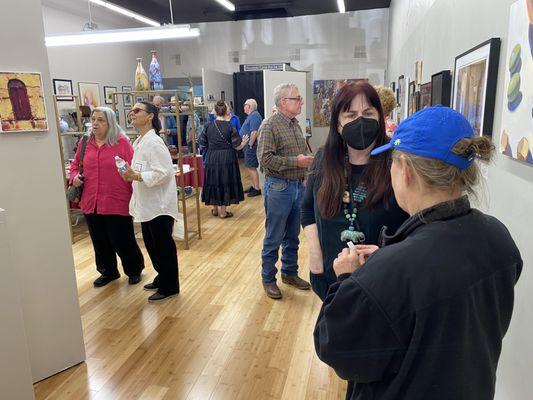 Artists' reception in gallery